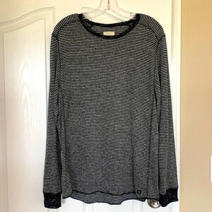 NWOT mens CIVIL SOCIETY size L black and grey striped soft knit top